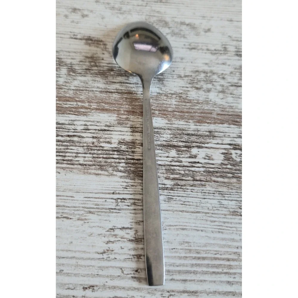 Vintage Carlton Korea Stainless Steel Tablespoons Set of 4 Frosted Leaf Pattern